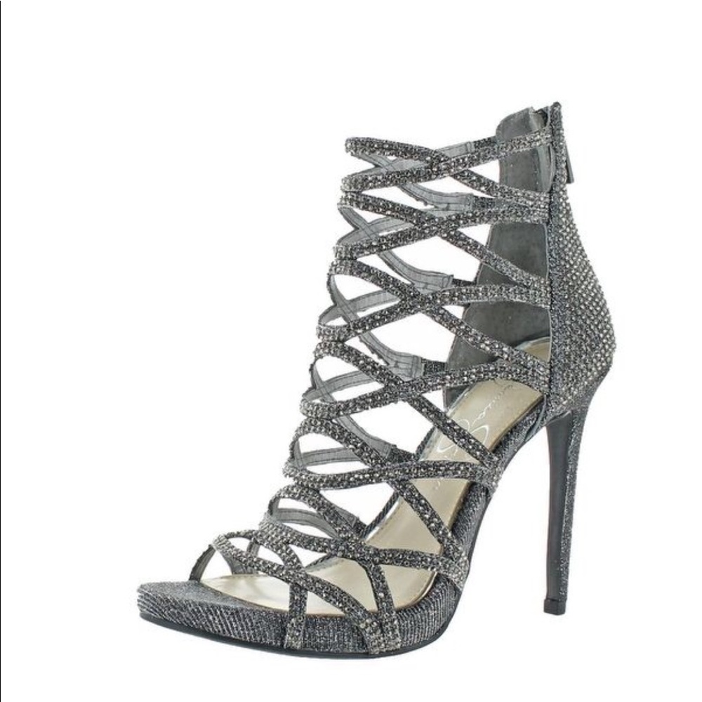 Jessica Simpson Gunmetal Silver Heels